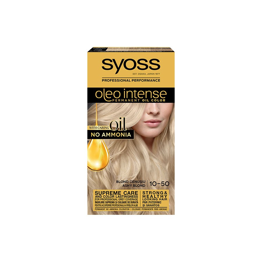 Syoss Vopsea De Par Permanenta Oleo Intense Blond Cenusiu Vopsea 115 ml