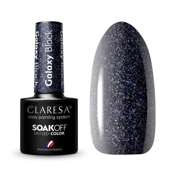 Claresa Soak Off UV/LED Color Galaxy Black Lac Unghii 5 g