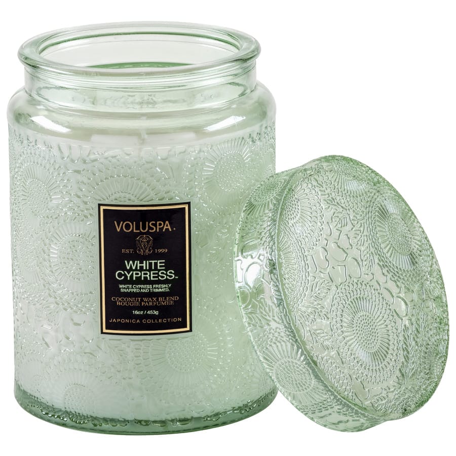 Voluspa Large Jar Candle White Cypress  Lumanare Parfumata 406 g