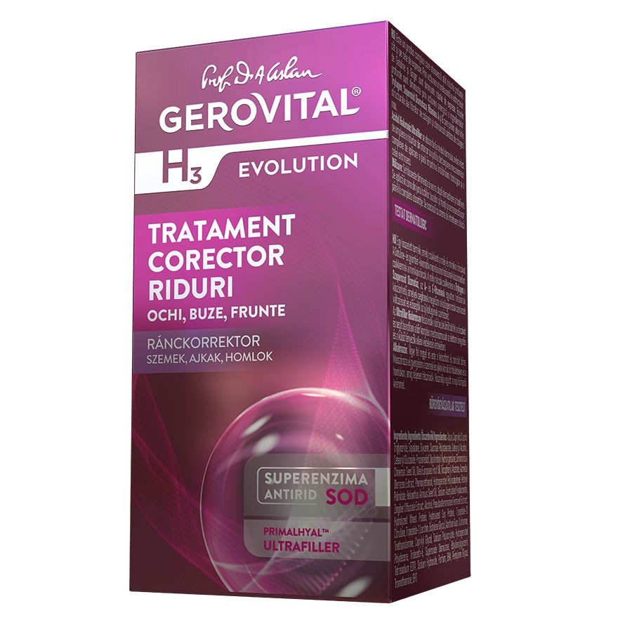 Gerovital H3 Evolution Wrinkle Correction Treatment - Eyes, Lips, Forehead  Ser 15 ml