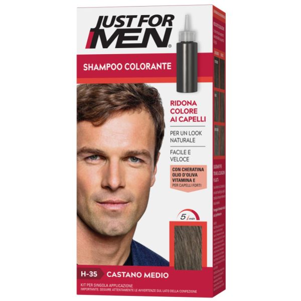 Just for Men Shampoo Colorante Castano Medio H- Sampon 121 ml