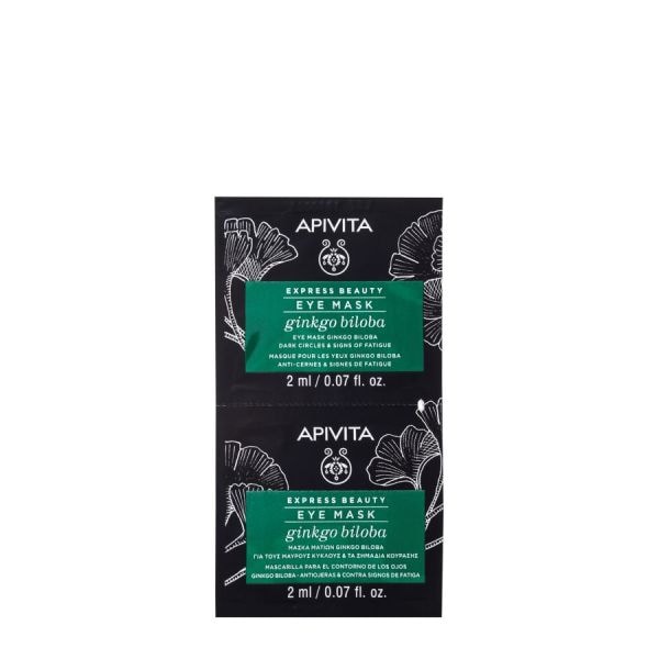 Apivita Express Beauty Dark Circles And Signs Of Fatigue Recovery Eye Mask Ginkgo Biloba  Masca Fata 4 ml