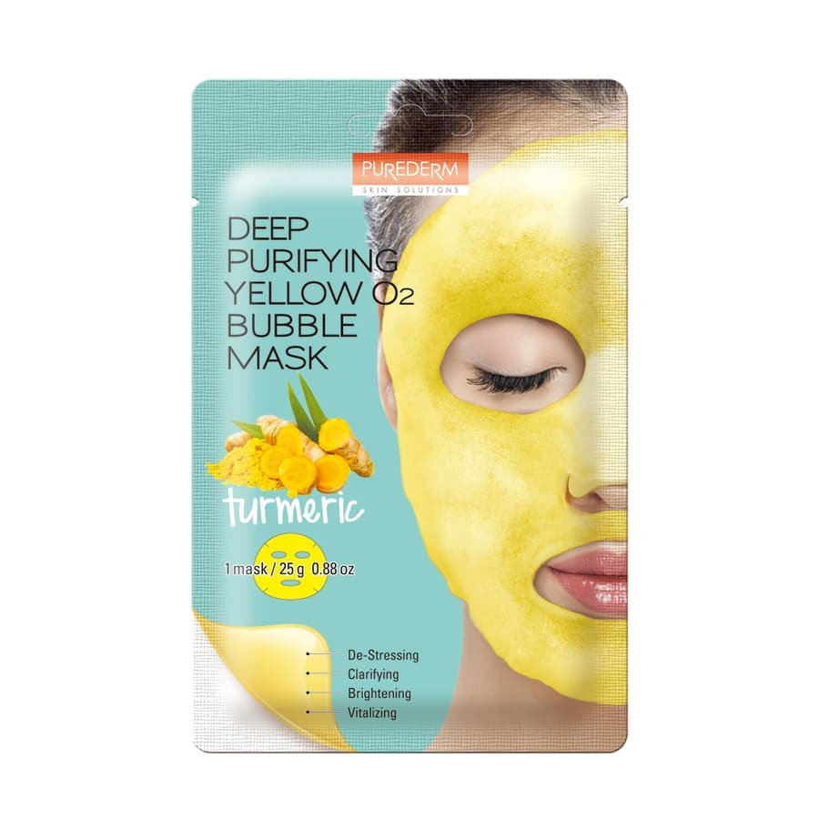 Purederm Deep Purifying Yellow O2 Bubble Mask  Masca 25 g