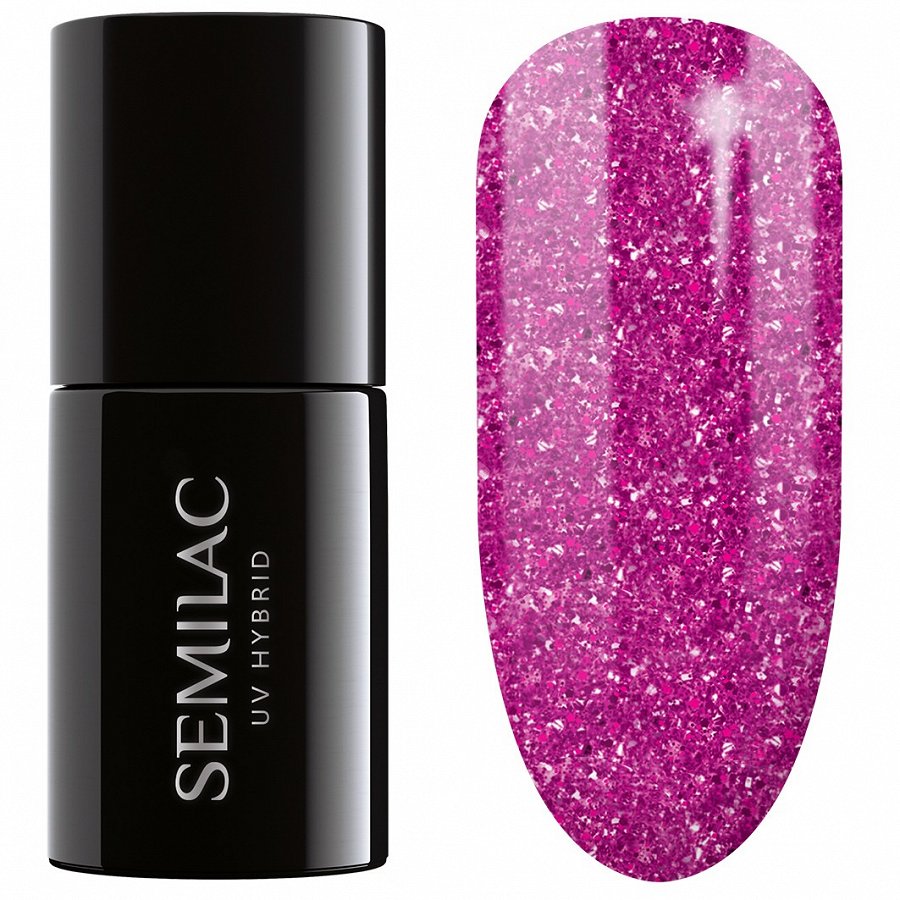 Semilac UV Gel Polish Super Cover Violet Blast Lac Unghii 7 ml