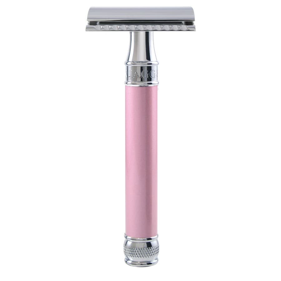 Edwin Jagger Double Edge Safety Razor Pink Long Handle  Aparat Ras 72 g