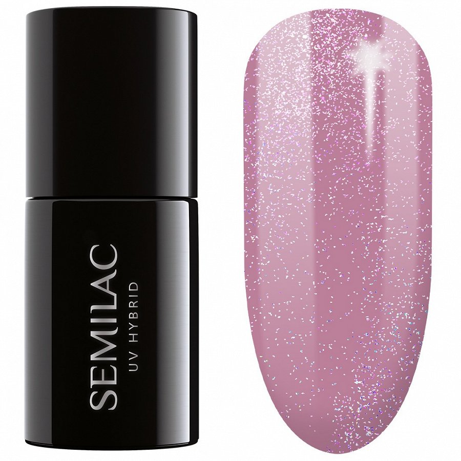 Semilac UV Gel Polish Shimmer Dust Pink Lac Unghii 7 ml