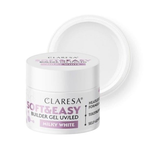 Claresa Soft & Easy Builder Gel UV Milky White Lac Unghii 12 g
