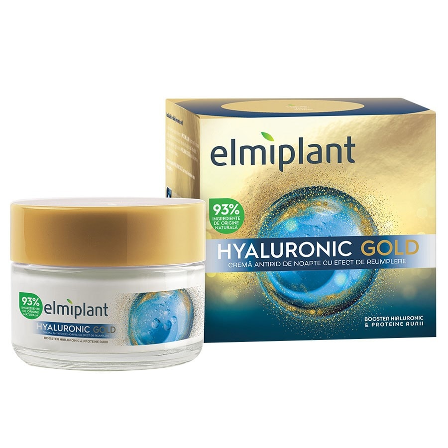 Elmiplant Hyaluronic Gold  Crema Antirid De Noapte  Crema Fata 50 ml
