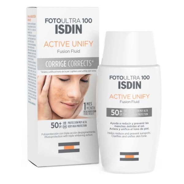 Isdin Fotoultra 100 Active Unify Fusion Fluid SPF 50+  Protectie Solara 50 ml