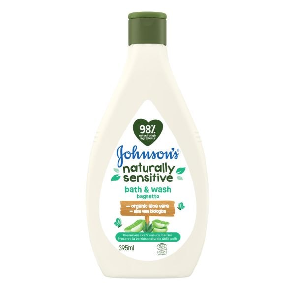 Johnson's Naturally Sensitive Bath & Wash  Gel Dus 395 ml