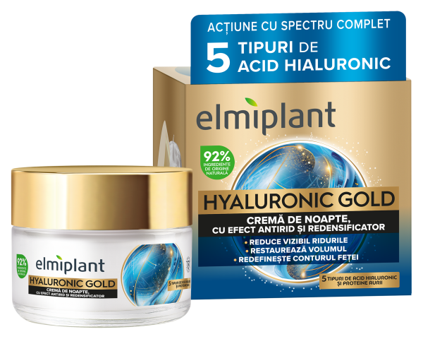 Elmiplant Hyaluronic Gold  Crema Antirid De Noapte  Crema Fata 50 ml