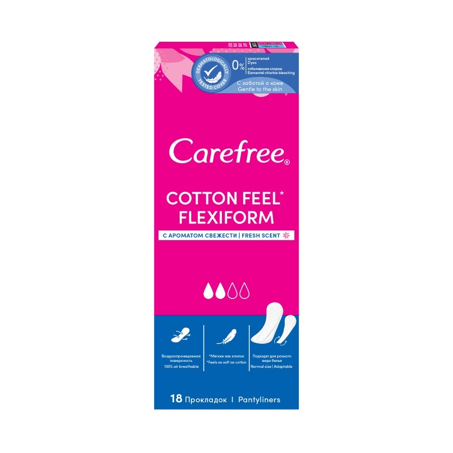 Carefree Cotton Feel Flexiform Fresh Scent Protej-Slipuri  Absorbante 1 Bucată