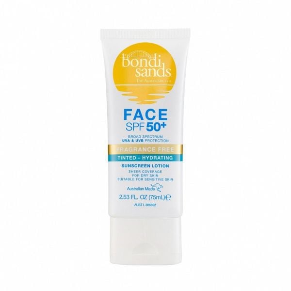 Bondi Sands Fragrance Free Hydrating Tinted Face Lotion SPF 50+  Protectie Solara 75 ml