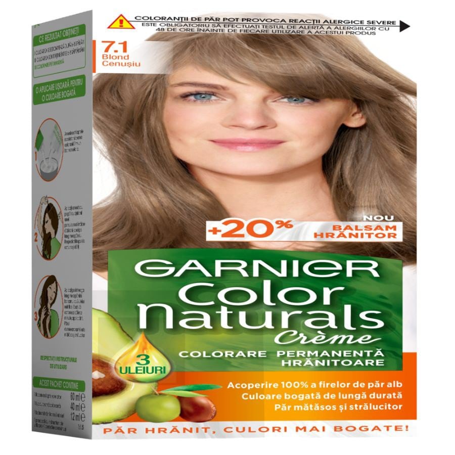 Garnier Color Naturals Vopsea De Par Permanenta .Blond Cenusiu Vopsea Par 1 Bucată