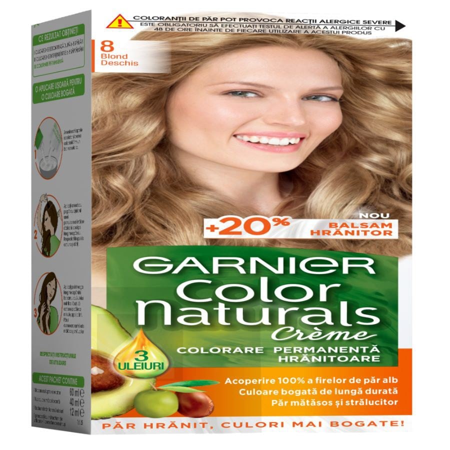 Garnier Color Naturals Vopsea De Par Permanenta Blond Deschis Vopsea Par 1 Bucată