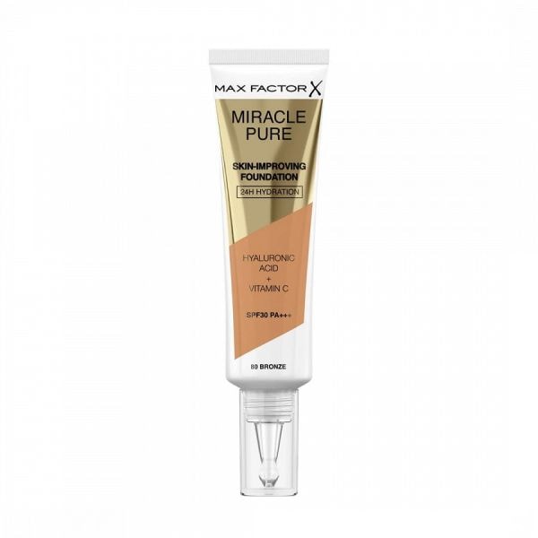 Max Factor Miracle Pure Foundation Hyaluronic Acid + Vitamina C SPF30 Bronze Fond Ten 30 ml