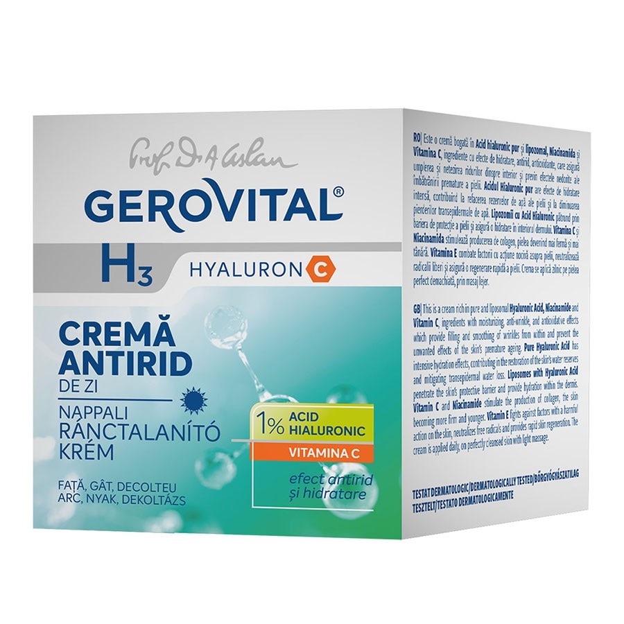 Gerovital Intensive Anti Wrinkle Cream With Hyaluronic Acid Day Care  Crema Fata 50 ml