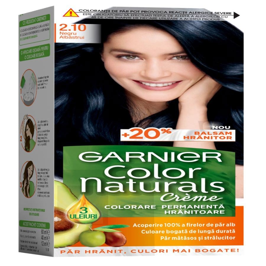 Garnier Color Naturals Vopsea De Par Permanenta .Negru Albastrui Vopsea Par 1 Bucată